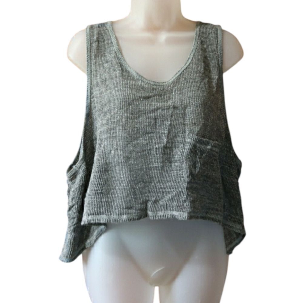 Eileen Fisher Cropped Mesh Oversized Cropped Boxy Tank Top LG